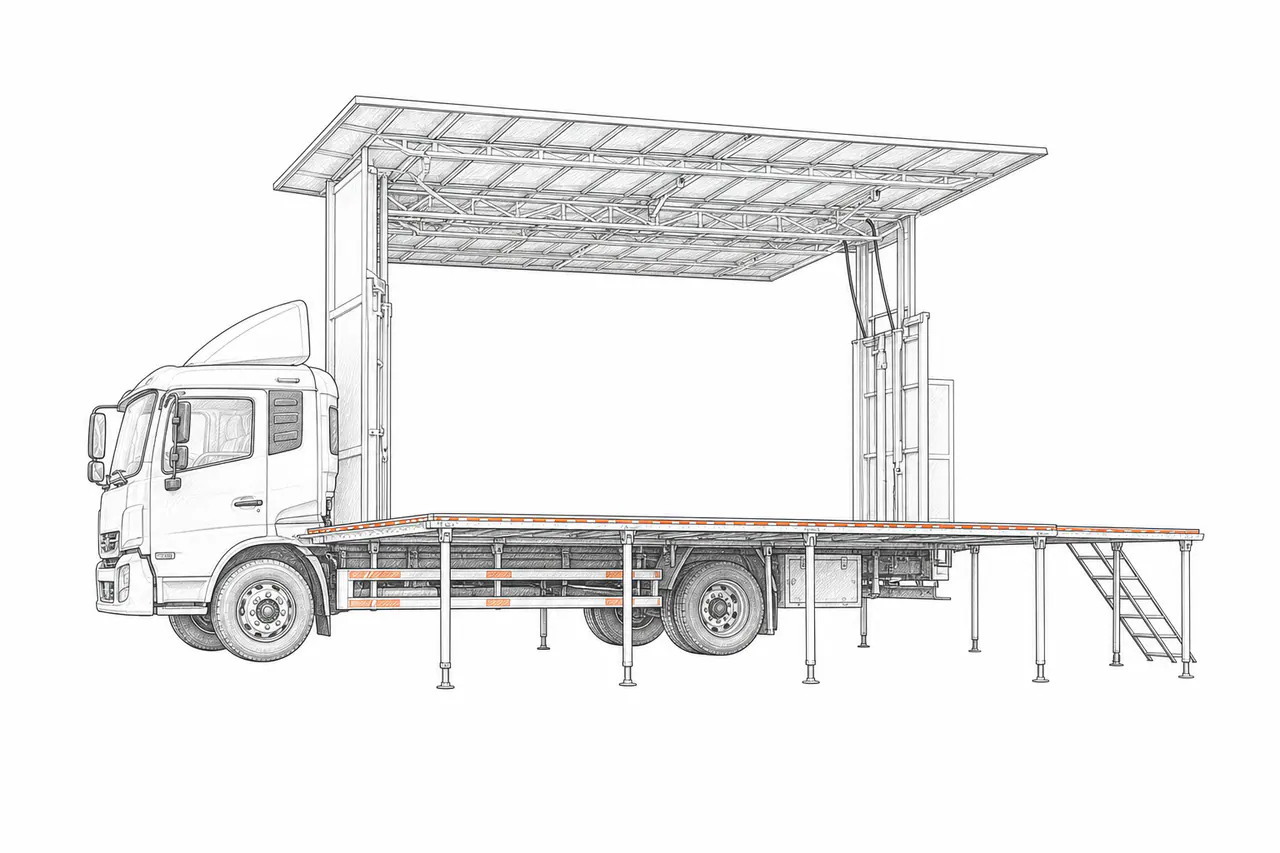 Concepto técnico de configuración para Camión escenario móvil
