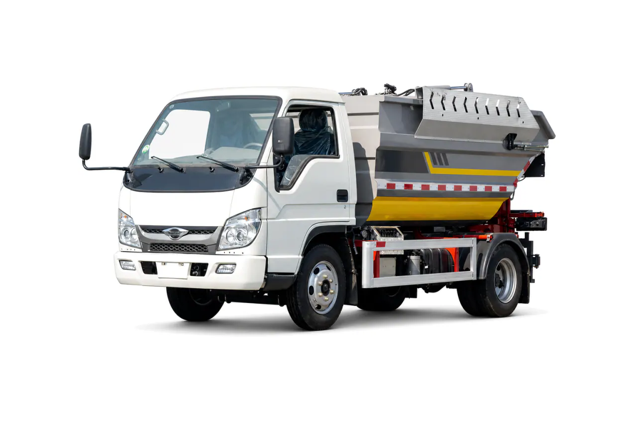 Self-Loading Garbage Truck — Front left view