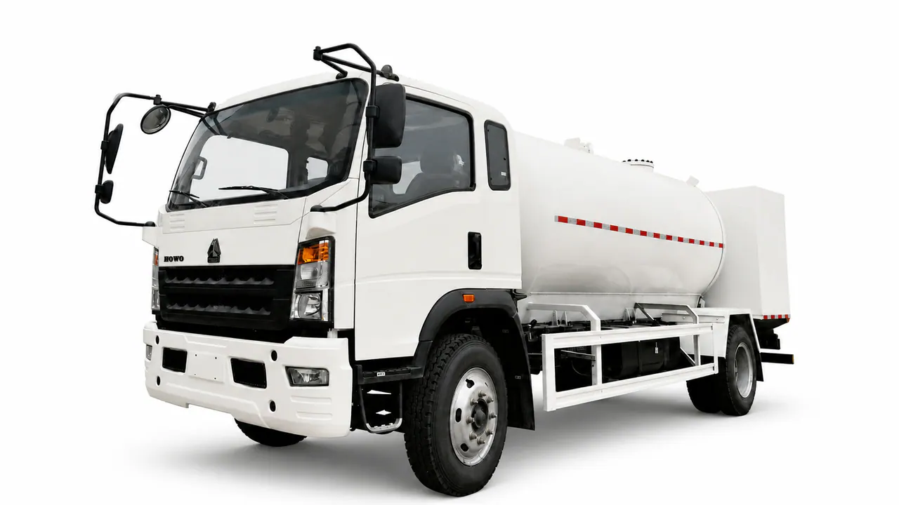 ISUZU SCS5071GYQ3 lpg dispensing truck configuration shown in an editorial vehicle view