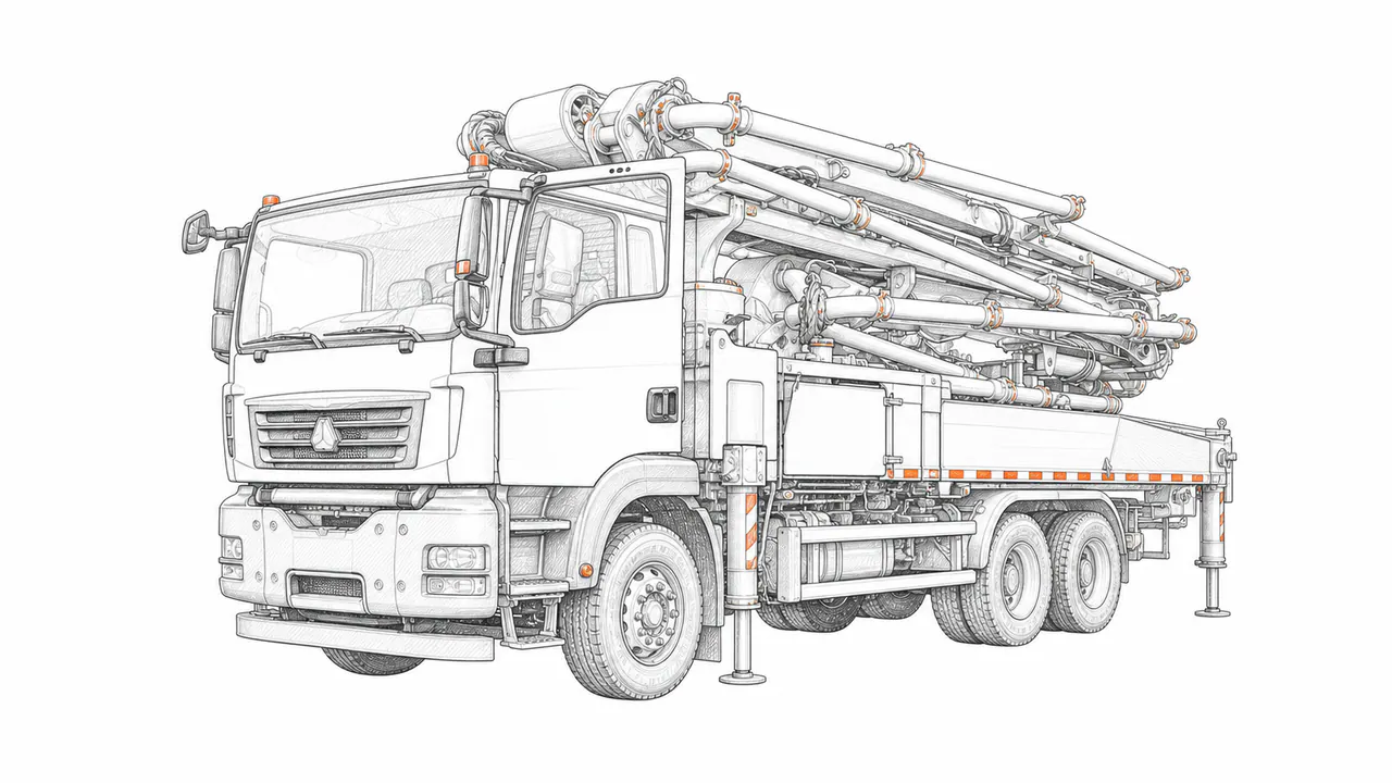Concepto técnico de configuración para Camión bomba de concreto 6×4