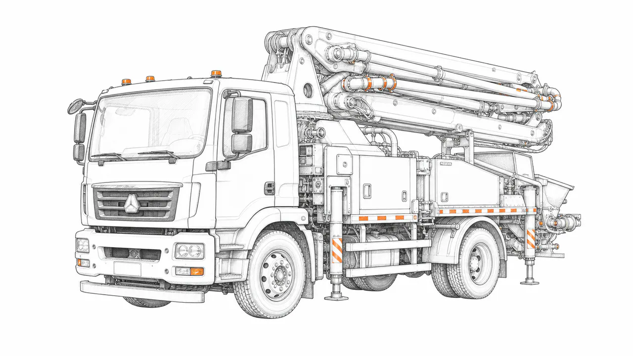 Concepto técnico de configuración para Camión bomba de concreto 4×2