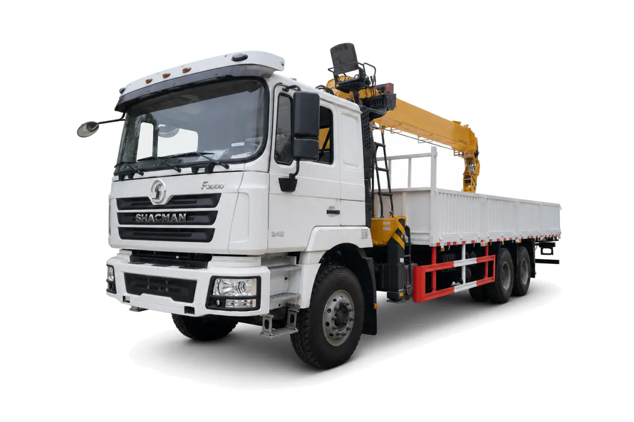 Stiff-Boom Truck-Mounted Crane — Front left view