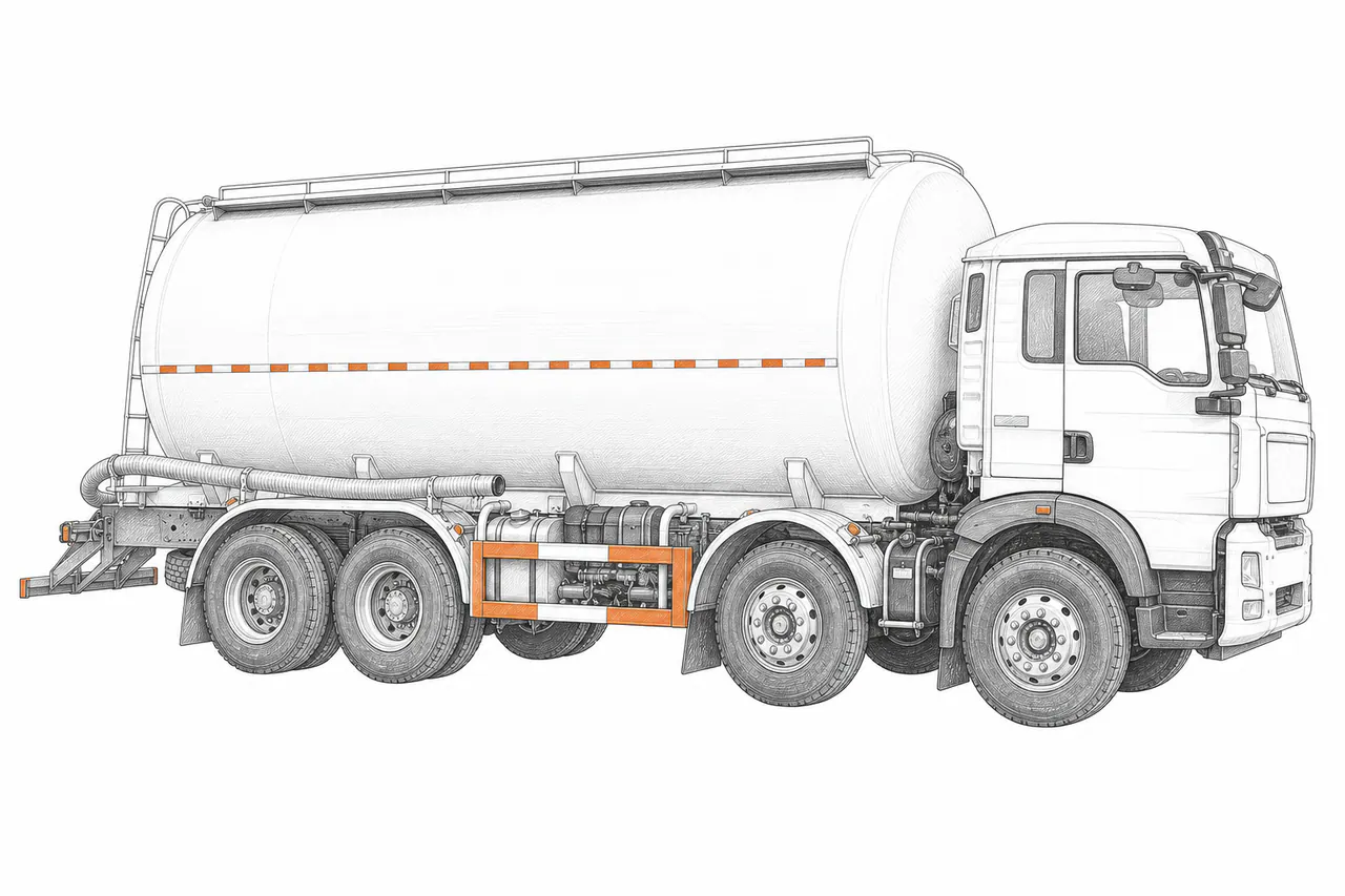 Concepto técnico de configuración para Camión cisterna para cemento a granel