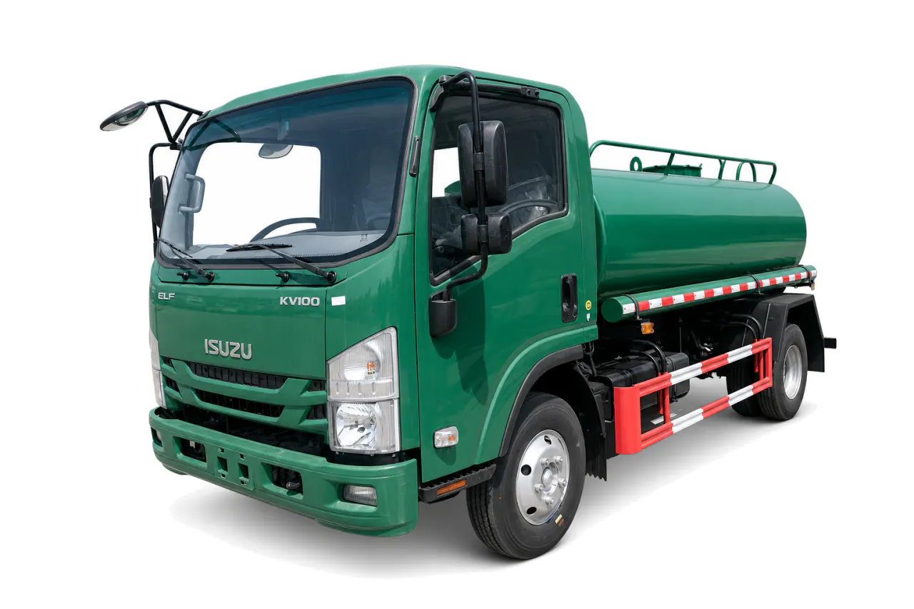 Carbon-Steel Water Tanker Truck — Front left view
