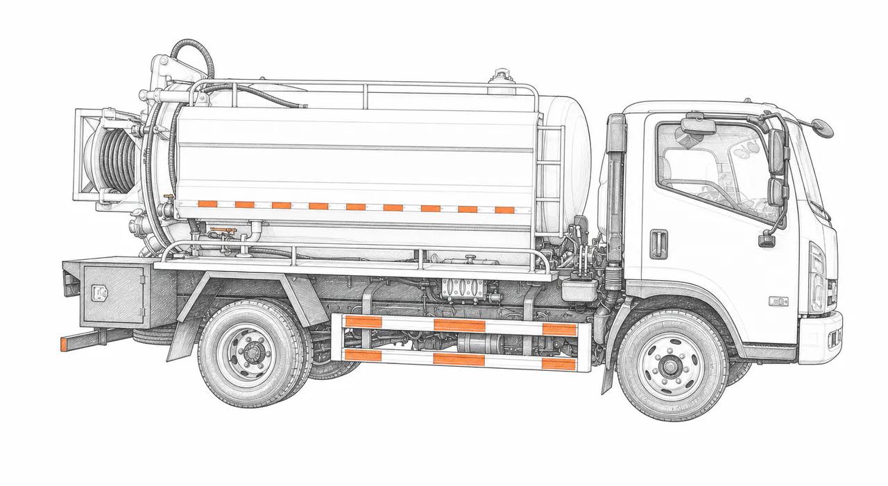 Concepto técnico de configuración para Camión de succión de aguas residuales