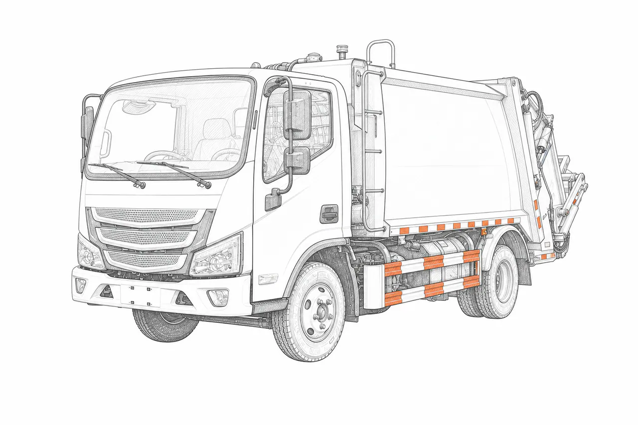 Concepto técnico de configuración para Camión compactador de residuos