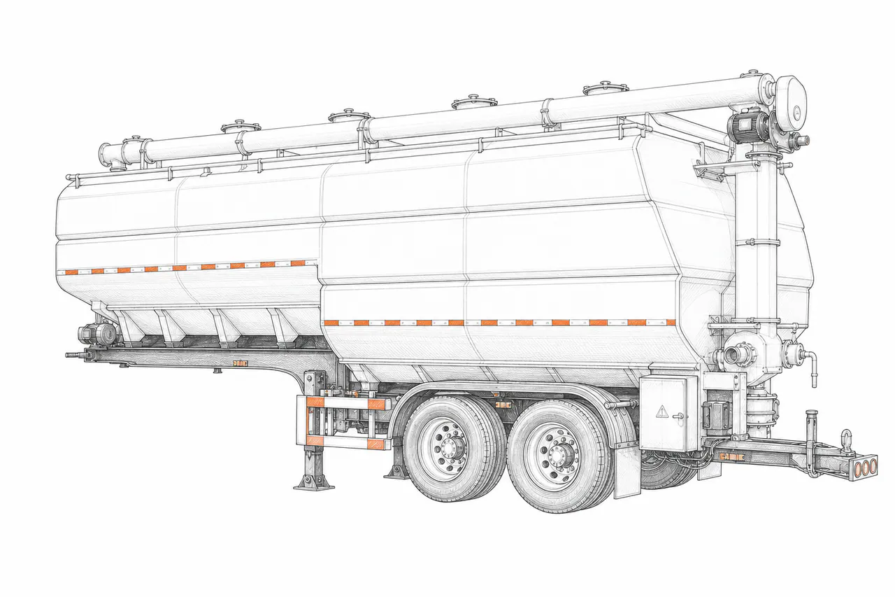 Concepto técnico de configuración para Semirremolque para alimento a granel