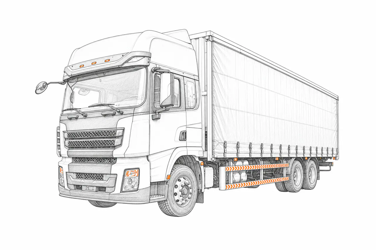 Concepto técnico de configuración para Camión con laterales de lona pesado
