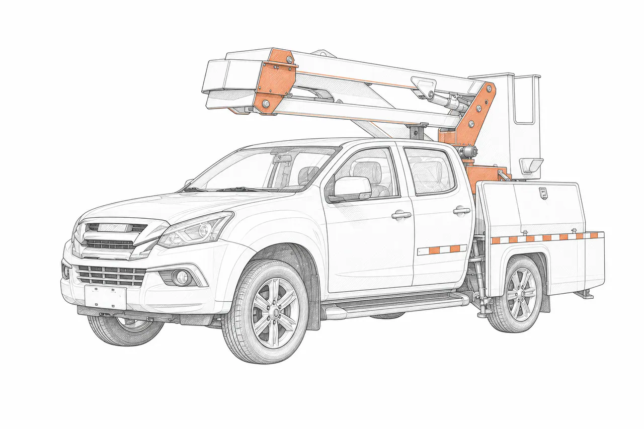 Concepto técnico de configuración para Plataforma elevadora montada en pickup