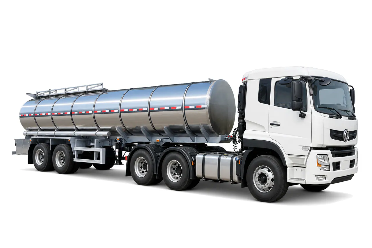 Milk Tanker Semi-Trailer — Front right view