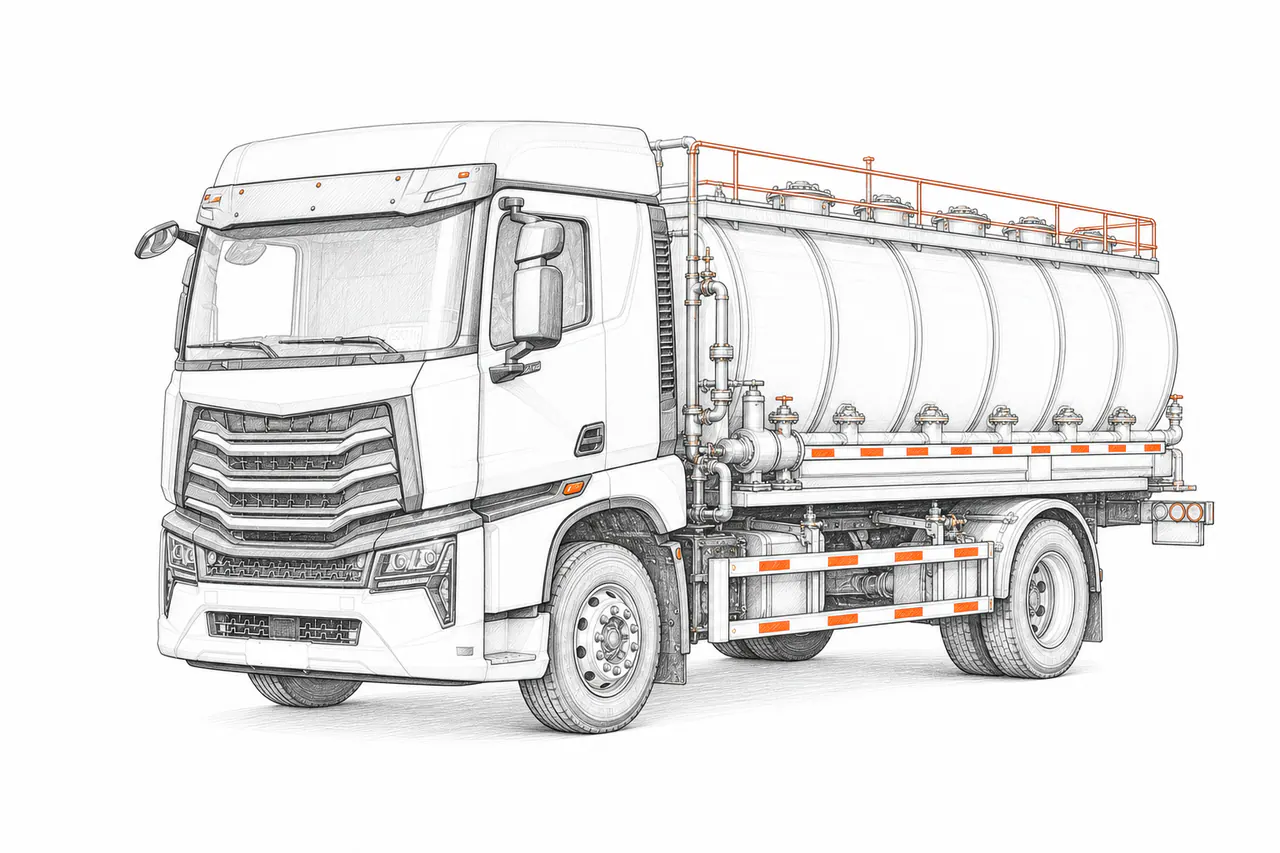 Concepto técnico de configuración para Camión para transporte de peces vivos
