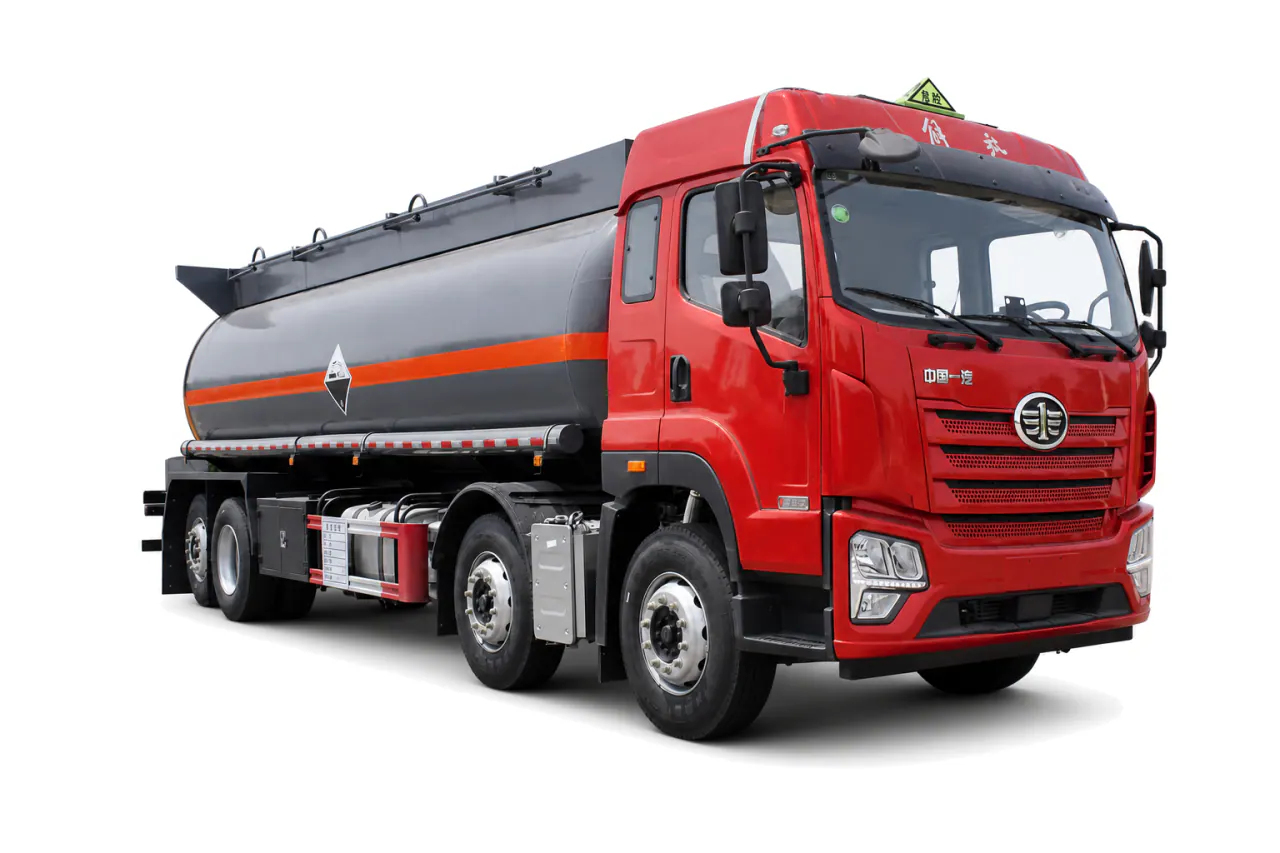 Corrosive Liquid Tanker Truck — Front left view