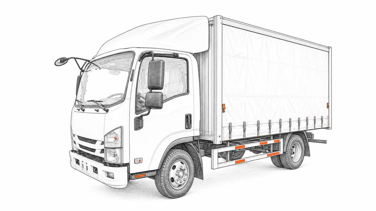 Concepto técnico de configuración para Camión con laterales de lona ligero