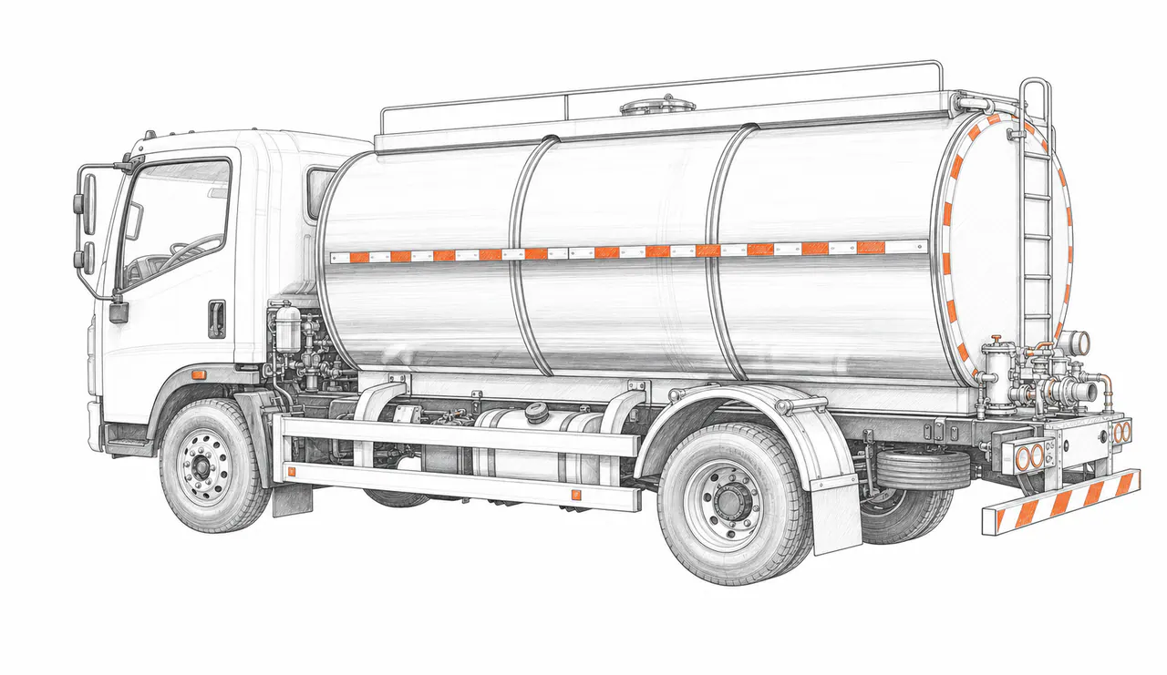 Chassis-Mounted Milk Tanker Truck technical configuration concept
