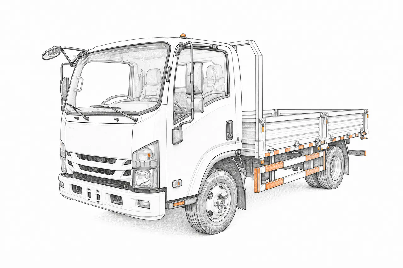 Concepto técnico de configuración para Camión de plataforma abierta ligero
