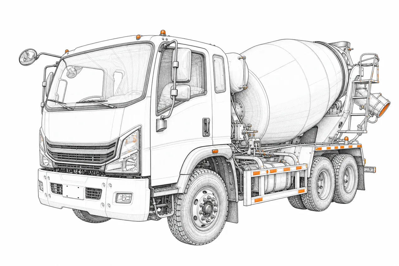 Concepto técnico de configuración para Camión mezclador de concreto 6×4