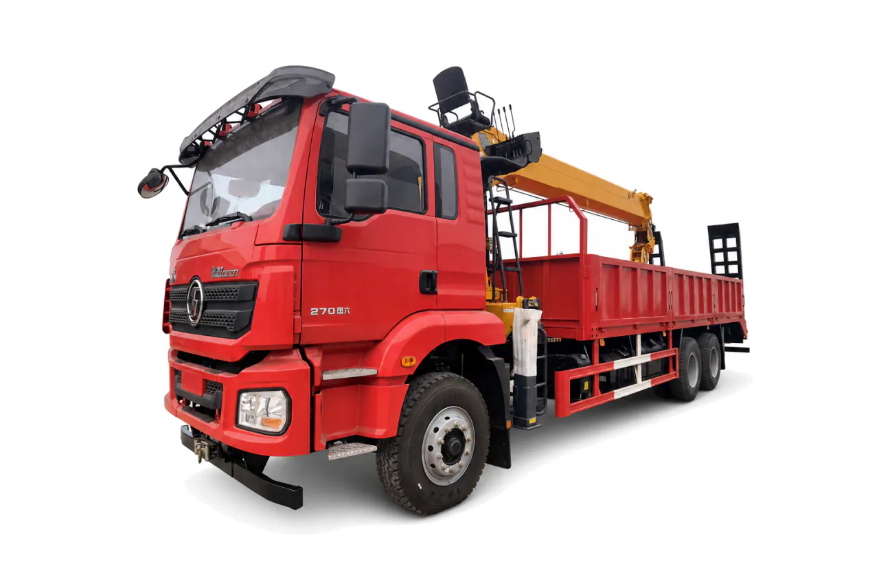 Flatbed Equipment Transporter with Crane