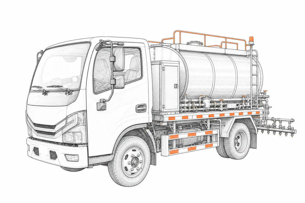 Concepto técnico de configuración para Camión distribuidor de asfalto