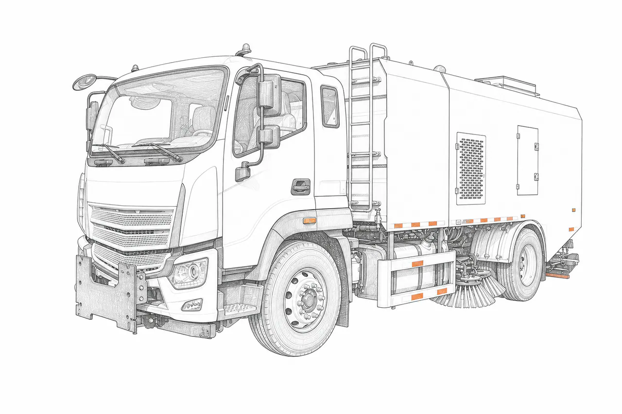 Vacuum Road Sweeper Truck technical configuration concept