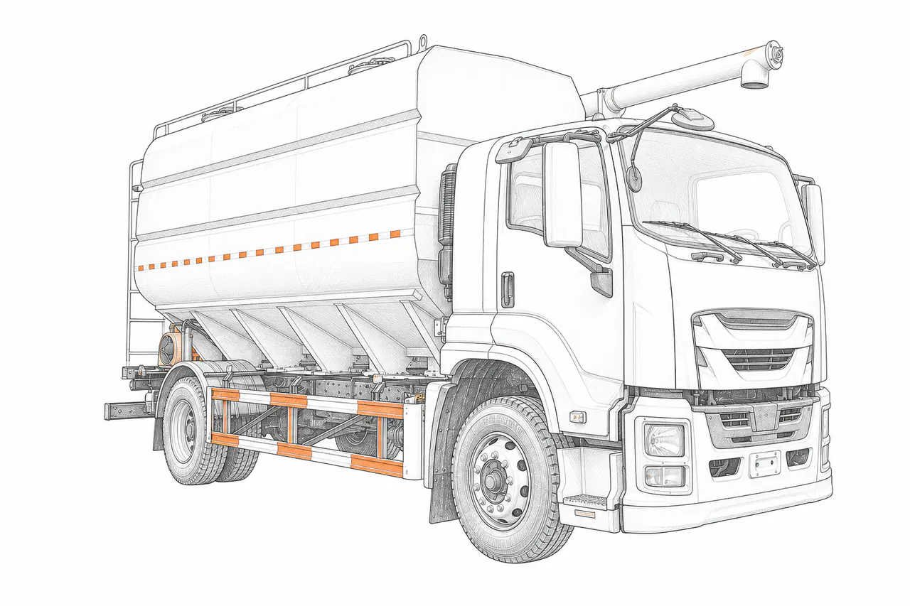 Chassis-Mounted Bulk Feed Truck technical configuration concept