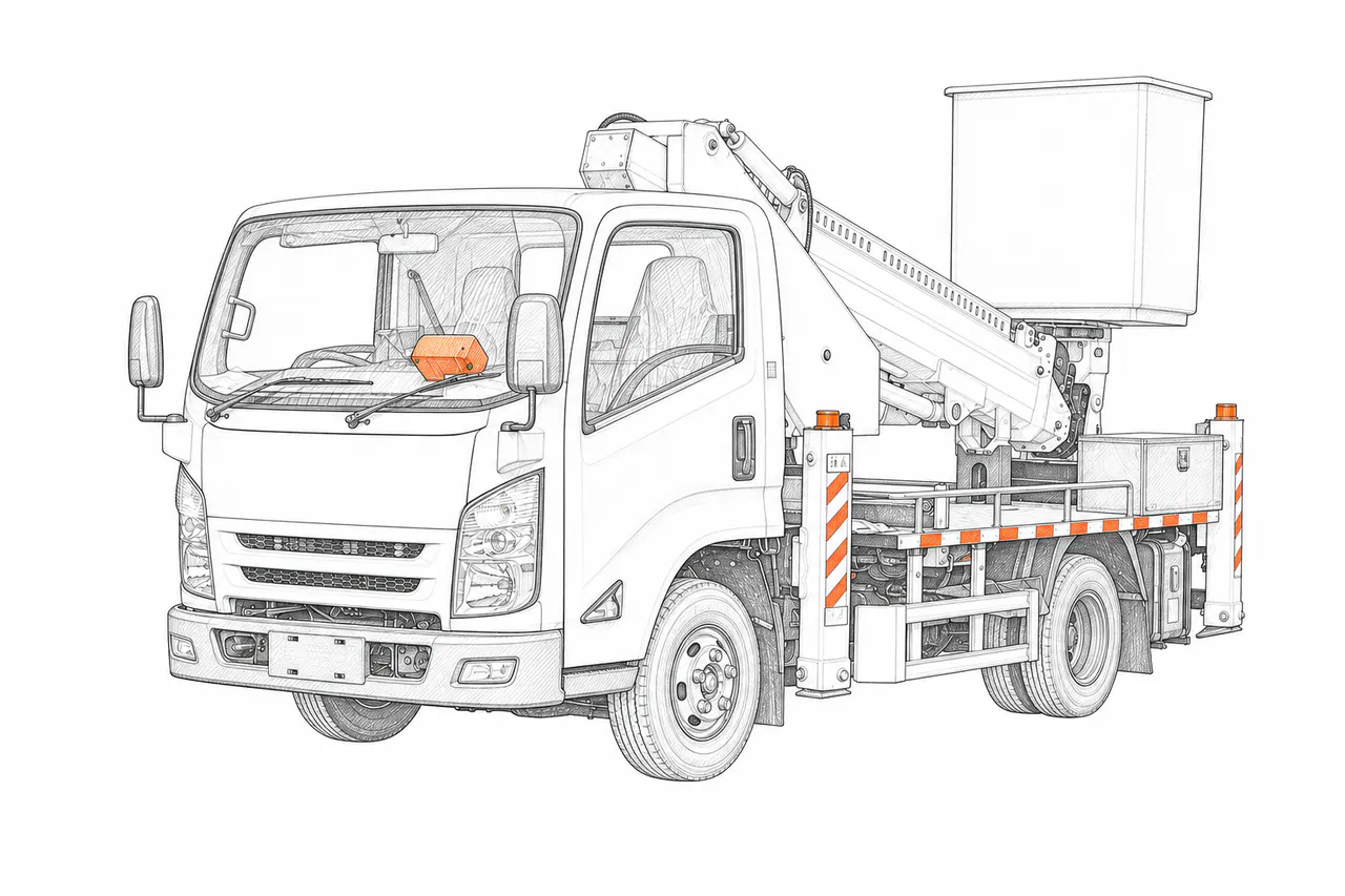 Concepto técnico de configuración para Camión con plataforma elevadora aislada