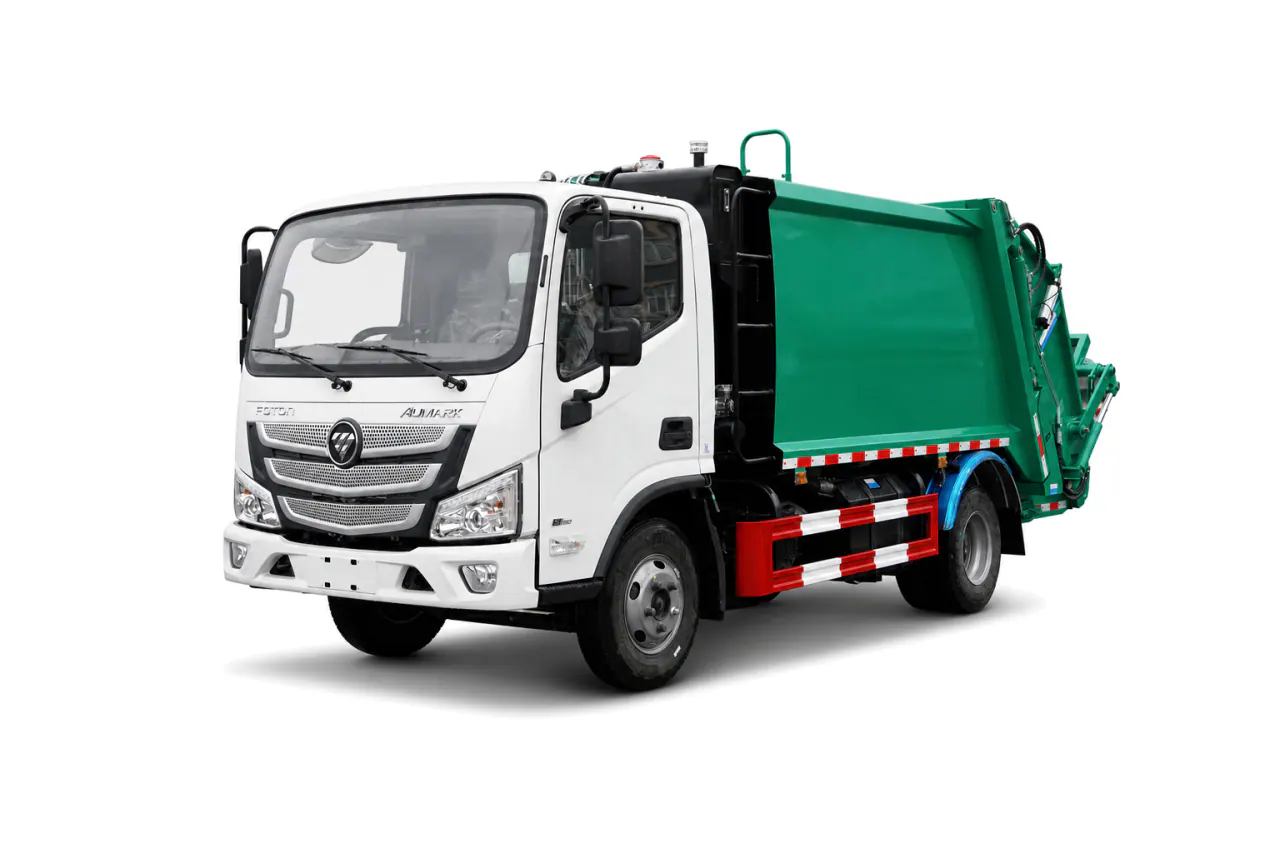Refuse Compactor Truck — Front left view
