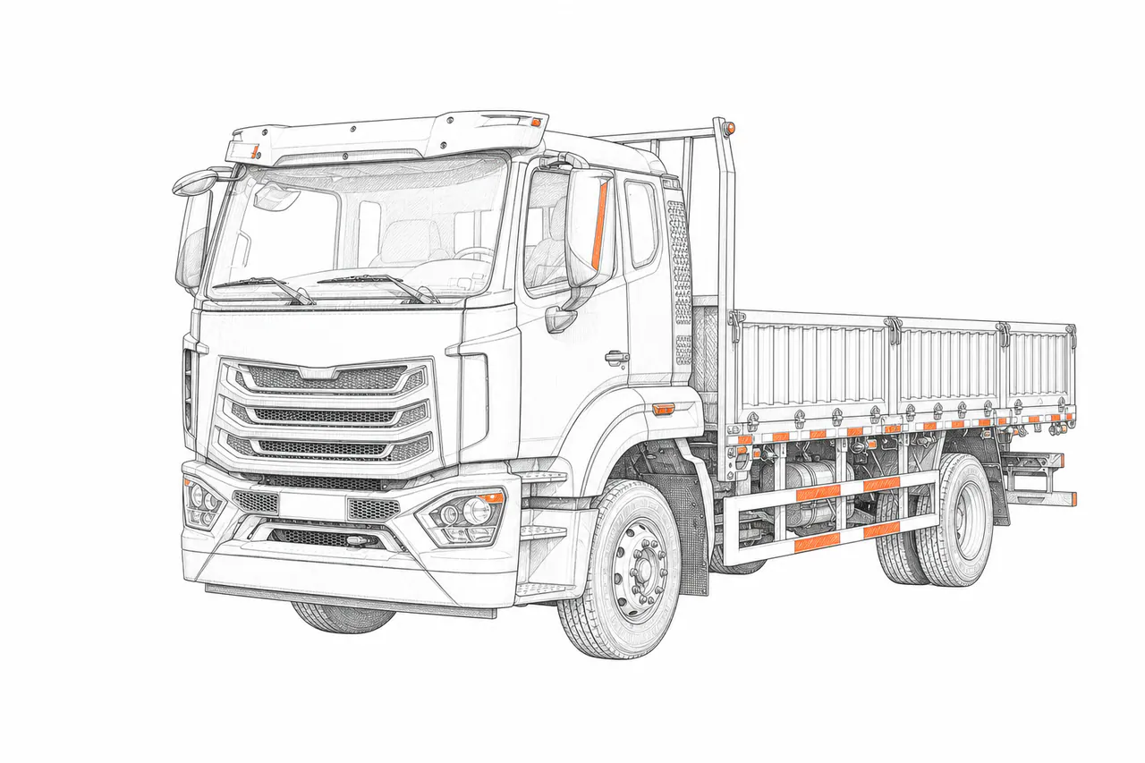 Concepto técnico de configuración para Camión de plataforma abierta mediano