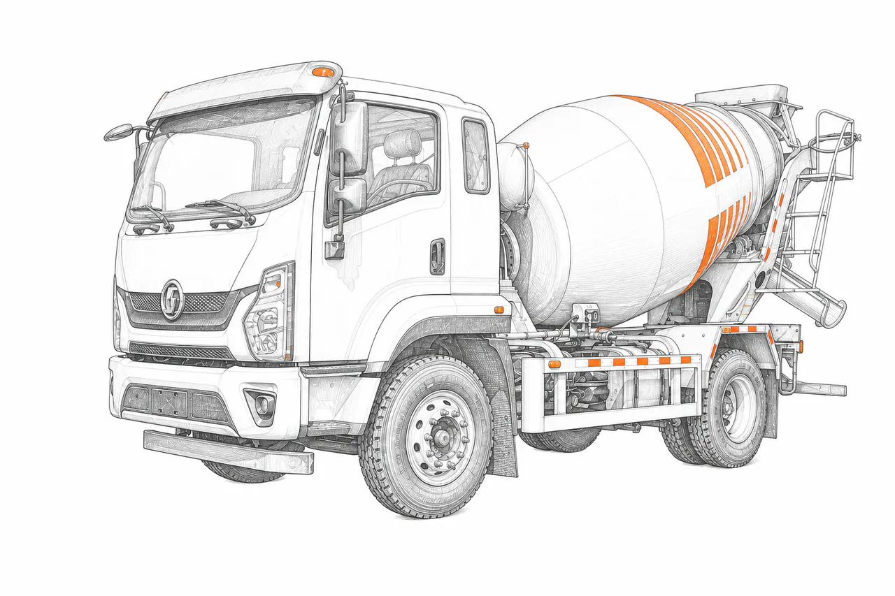 Concepto técnico de configuración para Camión mezclador de concreto 4×2