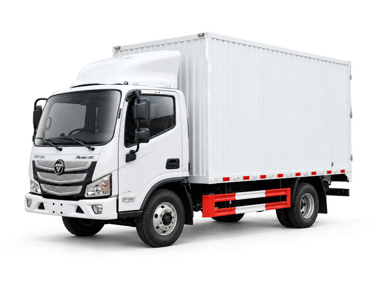 White box truck with a corrugated cargo body.