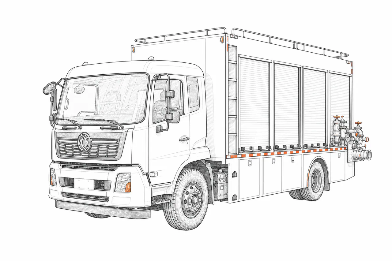 Concepto técnico de configuración para Camión bomba móvil para drenaje
