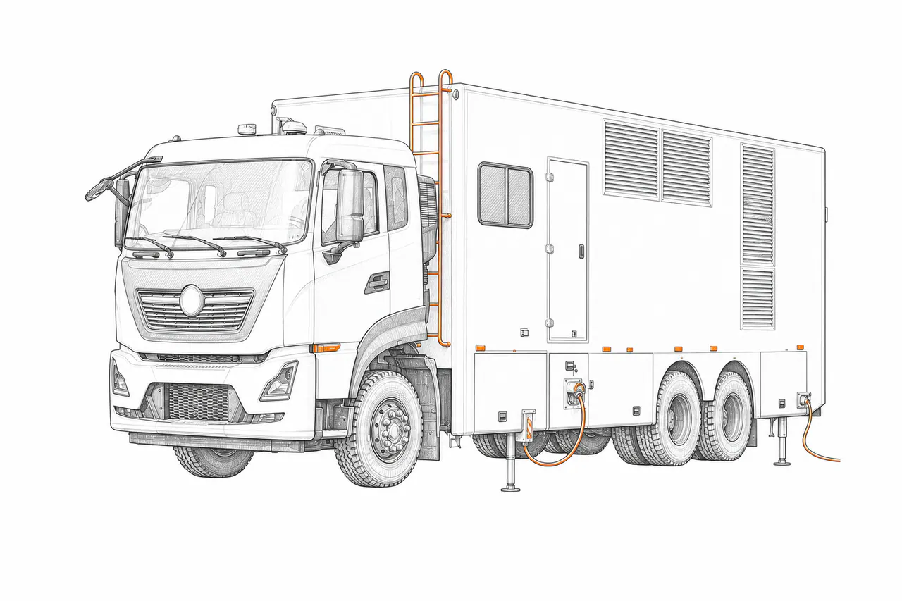Concepto técnico de configuración para Camión de suministro eléctrico de emergencia