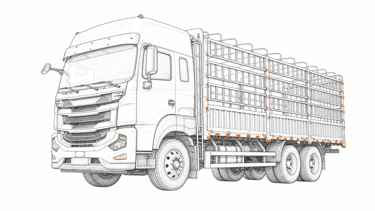 Concepto técnico de configuración para Camión con barandas pesado