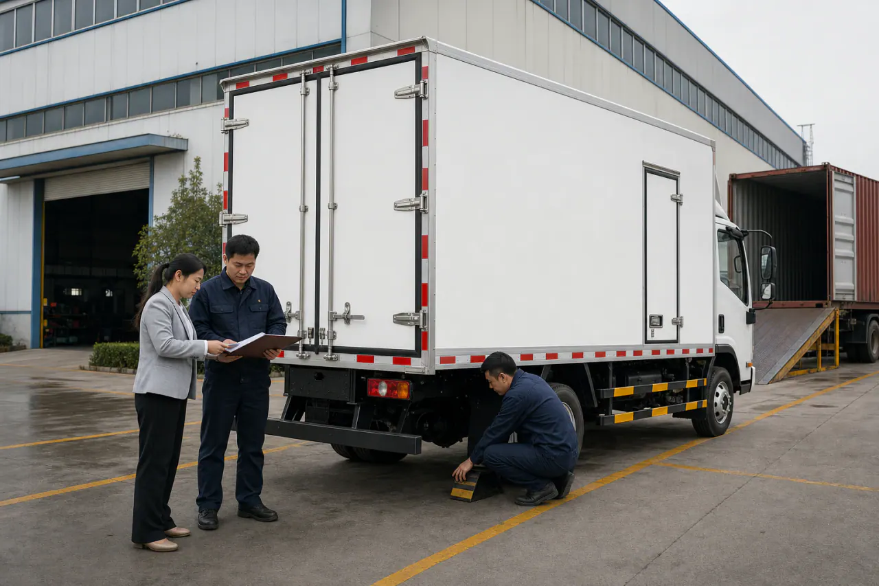 Process illustration of a final vehicle release and export handover inspection