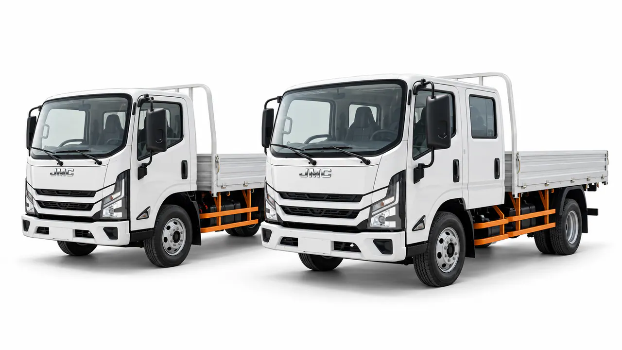 JMC dropside cargo trucks.